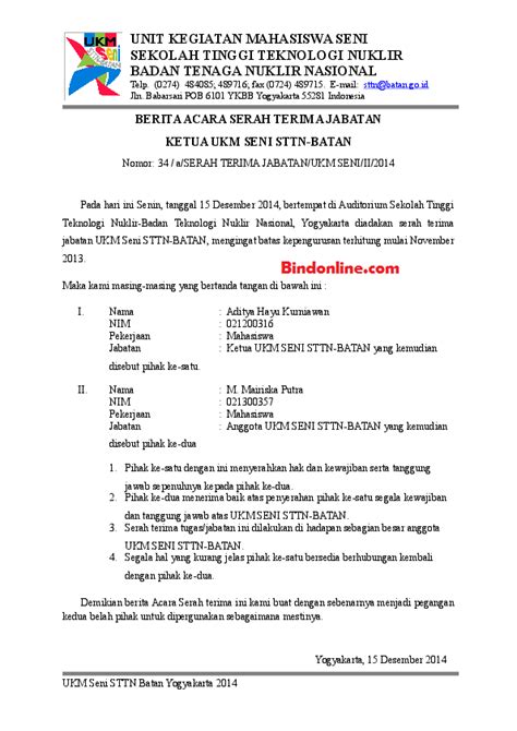 Detail Contoh Surat Serah Terima Pekerjaan Kantor Koleksi Nomer