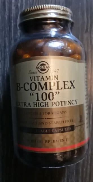 SOLGAR VITAMIN B COMPLEX 100 Extra High Potency 100 Vegetable Caps