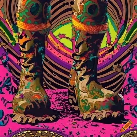 Psychedelic Muddy Boots Festival Background On Craiyon