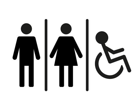 Wc Wayfinding Vector Illustration Icons Toilet Male And Female Gender