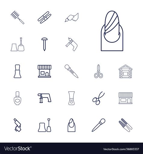 Nail Icons Royalty Free Vector Image Vectorstock