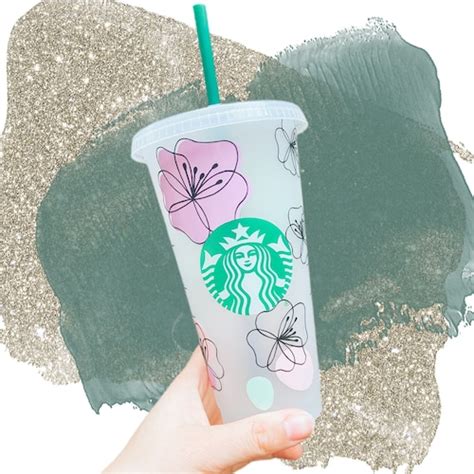 Starbucks Cold Cup With Straw Daisy Starbucks Cold Cup Etsy