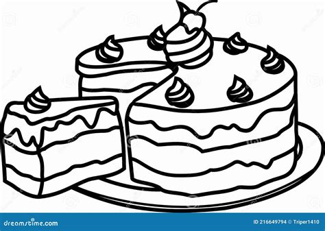 Tarta Pastel Icono Vector Ilustraci N Negro Blanco Foto De Archivo