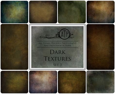 10 Textures Dark Set 3 Overlays Photography High Res