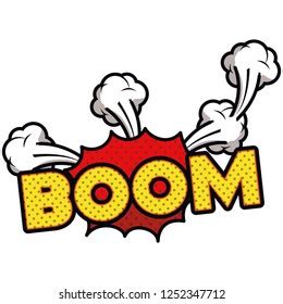 Boom Comic Words Speech Bubble Isolated Stock Vector Royalty Free