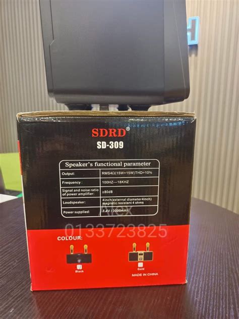 SDRD SD-309 WIRELESS BLUETOOTH DUAL MICROPHONE KARAOKE PORTABLE 3D ...