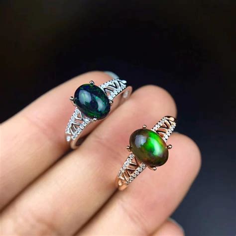 Natural Australian Black Opal Engagement Ring For Women Etsy