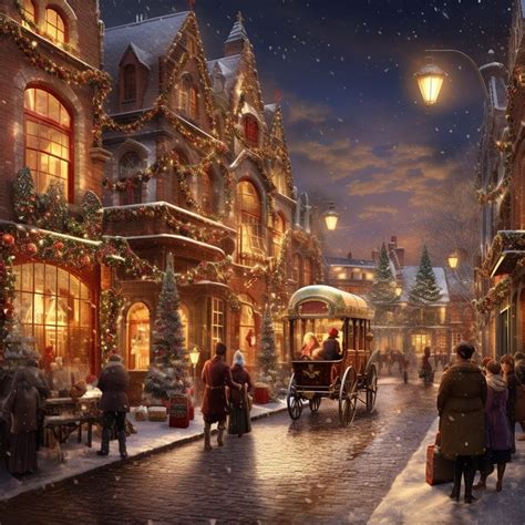 A wonderous magical Victorian Christmas street scene. in 2024 ...