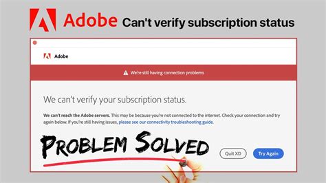 [solved] We Cant Verify Your Subscription Status Adobe Youtube