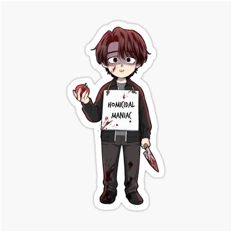 The Guy Upstairs Adam Homicidal Maniac Tomato Sticker For Sale