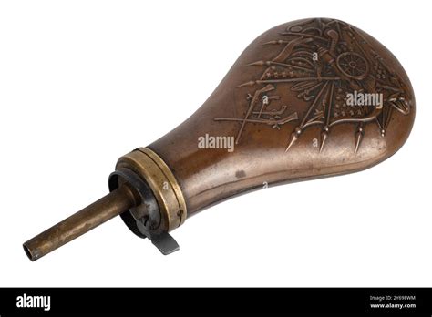 Old West Gunpowder Flask Isolated On White Background Stock Photo Alamy
