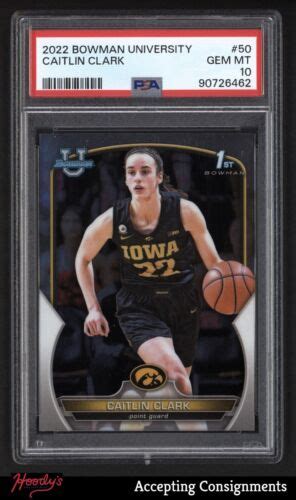 2022 23 Bowman Chrome University Caitlin Clark 1ST ROOKIE PSA 10 GEM