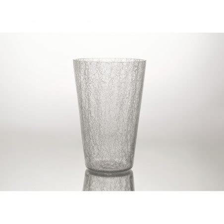 Vase Conique Craquelé Hauteur 30 Cm Diamètre 15 Cm Transparent Amadeus