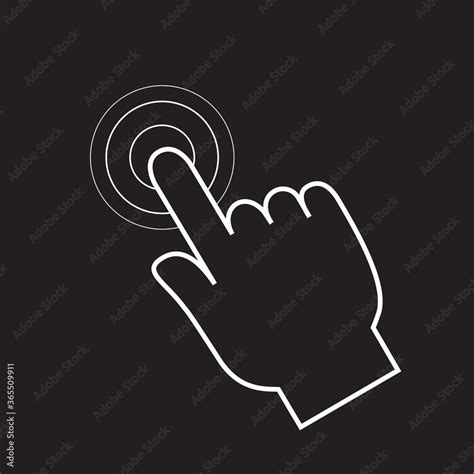 Finger Click Icon Isolated On Black Background Trendy Flat Finger