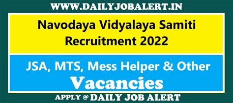 Nvs Recruitment Apply Online For Jsa Mts Mess Helper