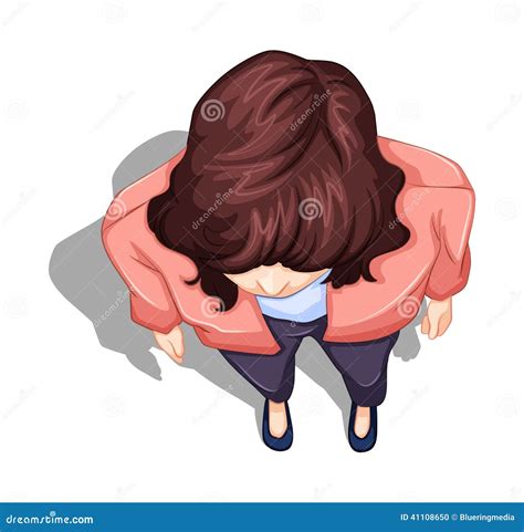 A Topview Of A Lady Standing Stock Vector Illustration Of Daughter