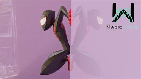 Spiderman Miles Morales Spiderman Miles Morales Low Poly Papercraft