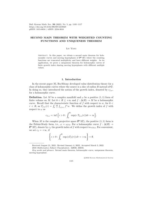 Pdf Second Main Theorem With Weighted Counting Functions And