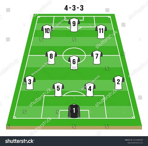 433 Football Team Formation White Shirt Stock Vector Royalty Free