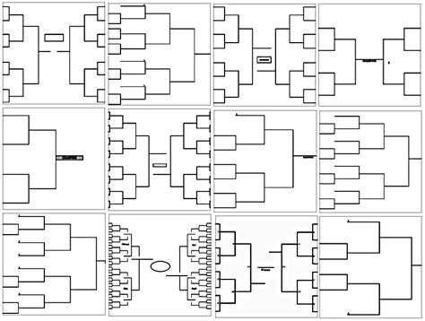 Blank Tournament Brackets By Teams Type Format Sport And Event