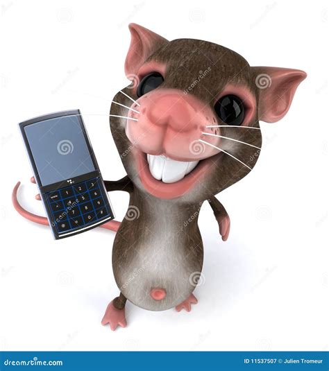 Mouse With A Mobile Phone Royalty Free Stock Photography - Image: 11537507