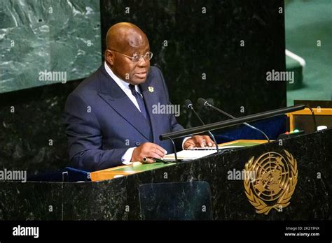 New York Usa 21st Sep 2022 Nana Addo Dankwa Akufo Addo President