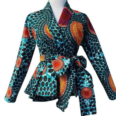 Ankara Top African Printed Blouse With Belt Female Casual Tops African