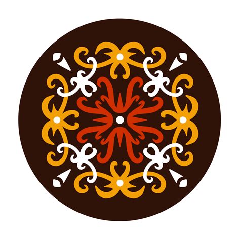 Motif Typique De La Tribu Dayak En Cercle 16774398 Png