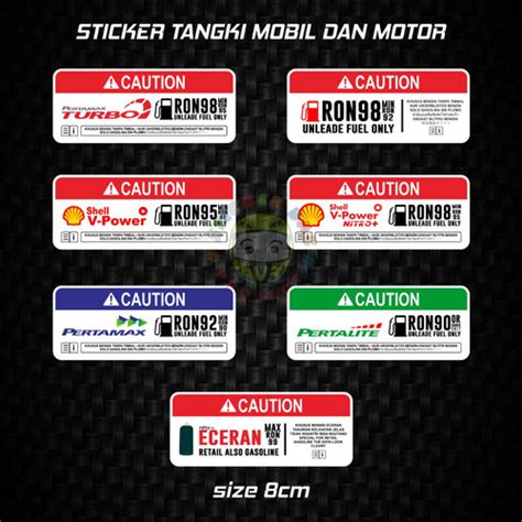 Jual Sticker Tangki Motor Mobil Unleade Fuel Only Stiker Bensin Print