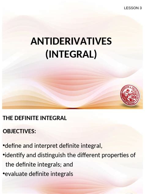lesson  definite integral  integral mathematical objects