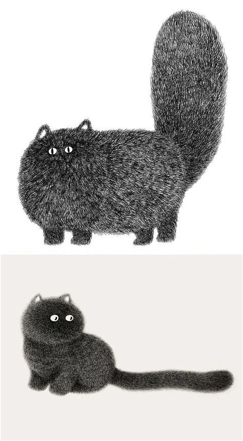 Fluffy cat illustration by Kamwei Fong #catsfluffy Drawn Art, Cat ...