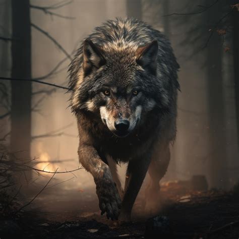 Premium Photo | Angry wolf in the forest picture