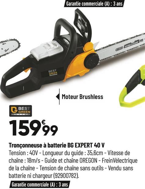 Promo Bestgreen tronçonneuse à batterie bg expert 40v chez Bricorama