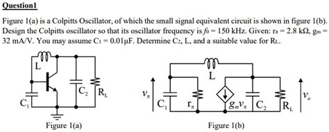 SOLVED Figure 1 A Is A Colpitts Oscillator Of Which The Small Signal