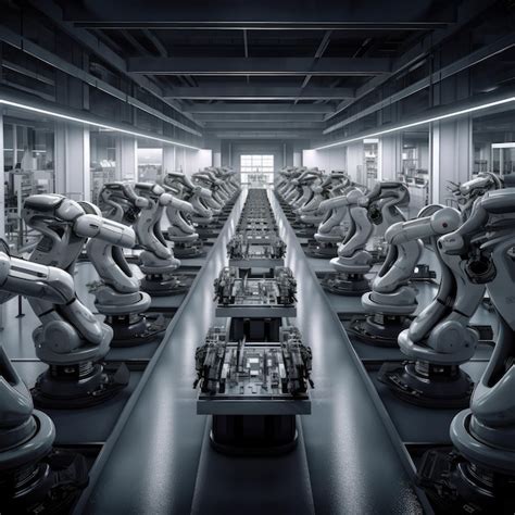 Premium Ai Image Group Of Robots Working Together In A Factory