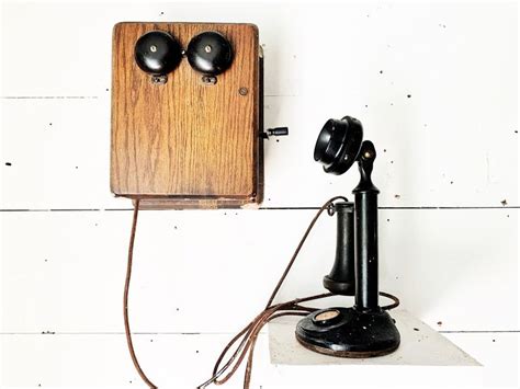 Antique Phone With Ringer Box Candlestick Telephone Antique Candle Stick Phone 1920's Antique ...