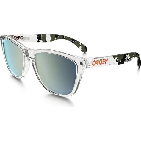 Oakley Lifestyle Frogskins Clear Camo Sunglasses Emerald Iridium Camo Sunglasses Oakley