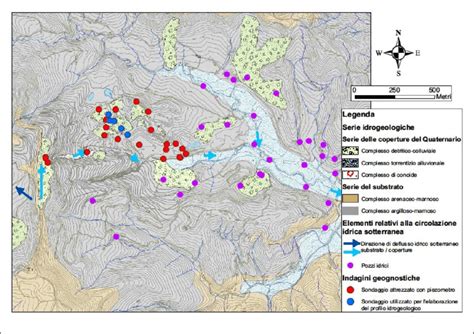 Carta Idrogeologica Sono Riportati I Vari Complessi Idrogeologici E I