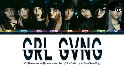 Karaoke Ver XG GRL GVNG 8 Members Ver Color Coded Lyrics