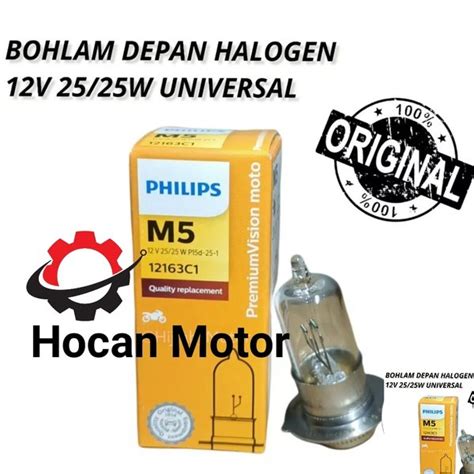 Jual BOHLAM LAMPU DEPAN HOLOGEN M5 12V 25W ORISINIL SMASH LAMA NEW 110