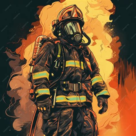 Firefighter Vector Illustration Premium Ai Generated Vector