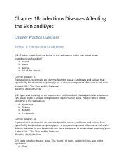 Chp 18 Infectious Diseases Affecting The Skin And Eyes Question Bank