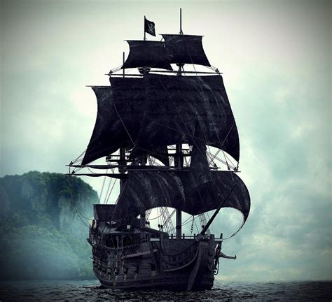 Black Pearl Pirate Ship Art