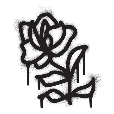 Rose Flower Graffiti With Black Spray Paint 21393500 Vector Art At Vecteezy