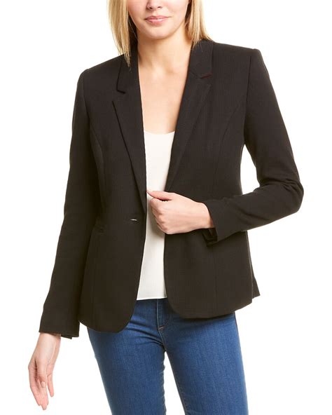 Court Rowe Waffle Knit Blazer In Black Modesens