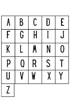 Alphabet grid by Special Ed with Mrs Bourgeois | TPT