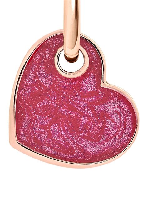 Dodo 9kt Rose Gold Heart Charm Pink Farfetch