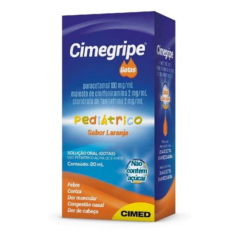 CIMEGRIPE GOTAS 20ML x 1 CIMED Cimegripe Bebê e Criança 100mg mL