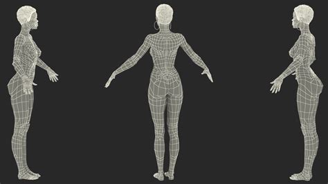 Nude Dark Skin Woman Rigged D Model Max Free D
