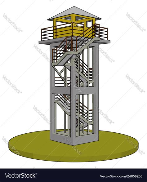 3d on white background a watch tower Royalty Free Vector